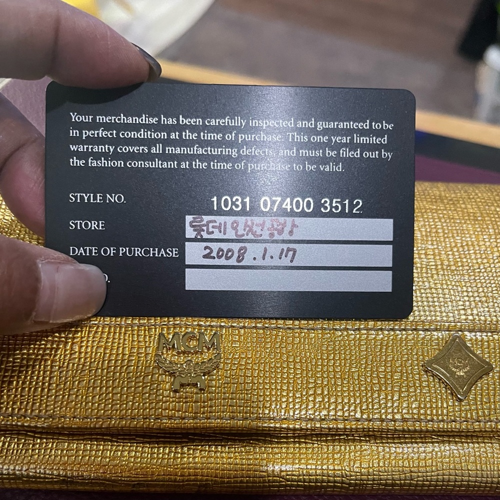 MCM Shimmering Gold Wallet - Picture 7 of 9